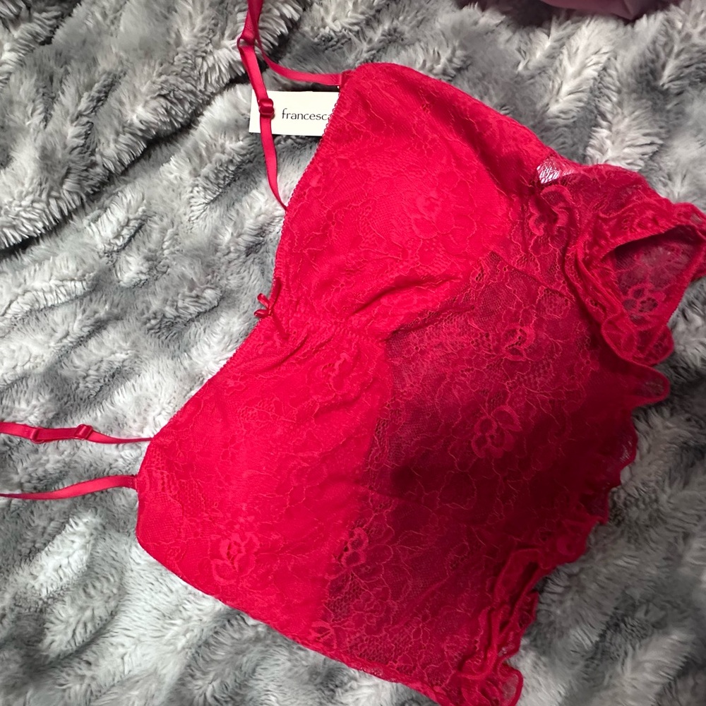 Francesca's Collections red Lace Chemise Camisole